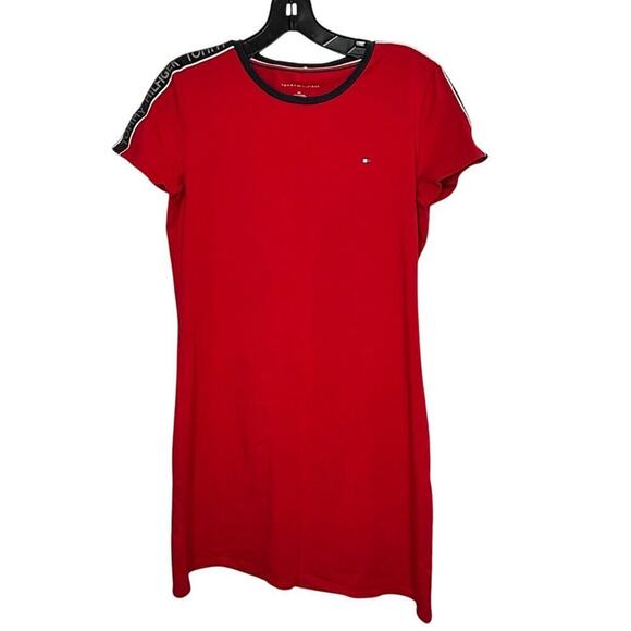 Tommy Hilfiger Dresses & Skirts - Tommy Hilfiger Red Short Sleeve Trendy Y2K Vibes T-Shirt Dress Medium Petite